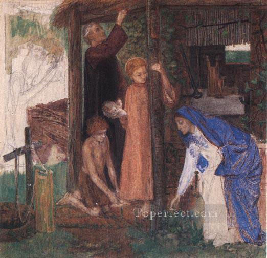 The Passover in the Holy Family Gathering Bitter Herbs Pre Raphaelite Brotherhood Dante Gabriel Rossetti Oil Paintings